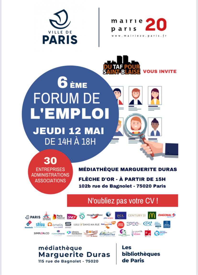 ValeryVuong's tweet photo. La Dreamteam du Taf pour Saint-Blaise et @DurasBib pour le 6e forum de l’Emploi. Nous vous attendons à 14h00 #75020 https://t.co/JobsEfDRhp