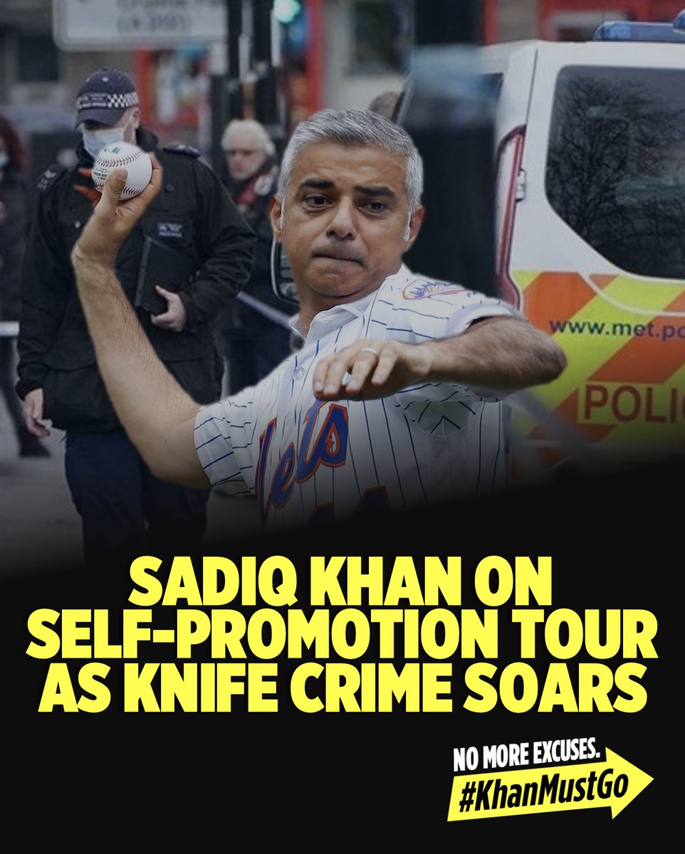 KhanMustGo's tweet image. Londoners are furious that Sadiq Khan is splurging taxpayers' cash on a self-promotion tour of America. 

Shouldn't he be back in London tackling the worst youth murders on record? 

#KhanMustGo👉