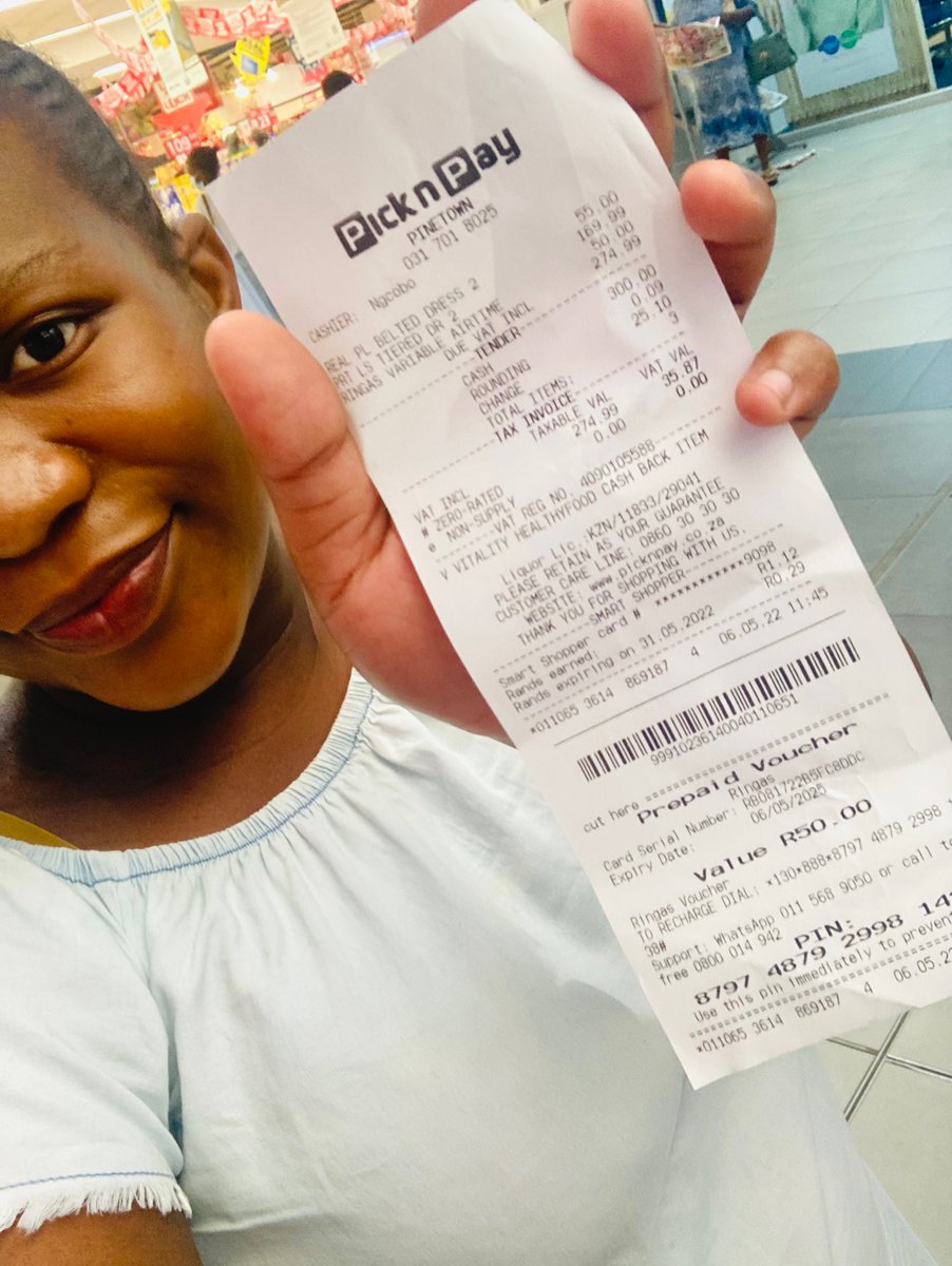 ThandoMavundla3's tweet photo. I also bought my R50 Ringas Airtime voucher   💃🏻♥️Thank you so much 
@Ringas_SA
 #RingasAirtime #RingasData #Ringas #PicknPay #PicknPayExpress #BluPickRingas https://t.co/kOoRqKTAdA