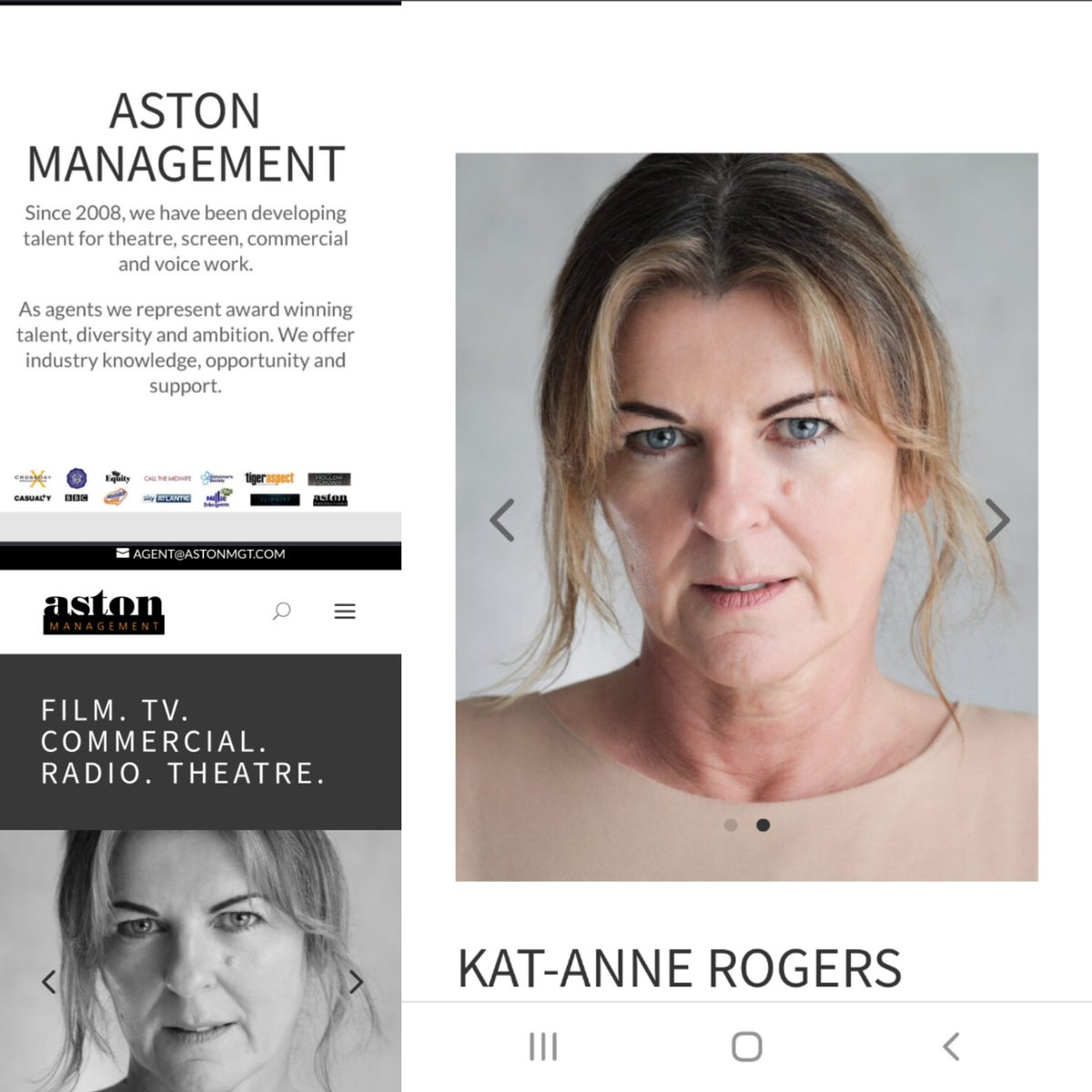 Kat_Anne_Rogers's tweet photo. Thrilled to announce my new agency @Aston_Mgt #actress #newagent #filmcasting #stagecasting #tvcasting. Very excited to be working with Jo and Guy 🎉🥂🎭 https://t.co/A3lXbqdGnH
