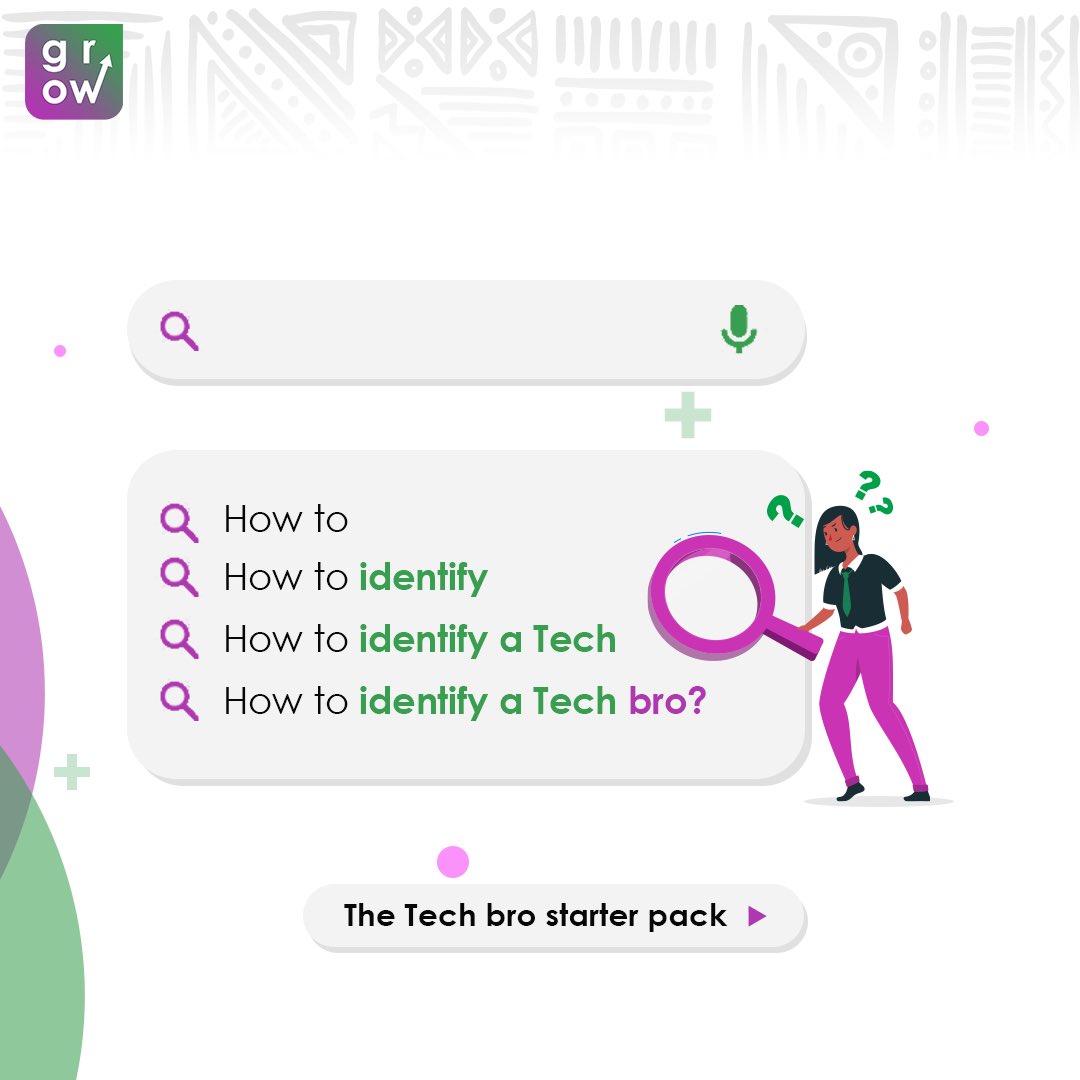 algrowithm's tweet photo. What did we miss out? Tech sisters don't worry we are coming for you ๐คช.
#techbro #peopleintech #techcommunity #africatech #growthengineering #techgrowth #Algrowithm https://t.co/hsmllSfQkM