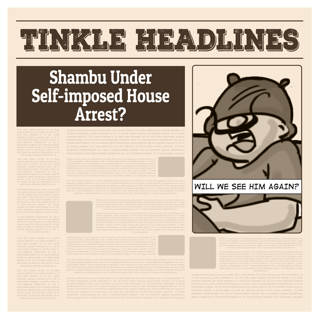 TinkleMagazine's tweet photo. Shambu has decided to lock himself in his room. What made him take this drastic decision? Has he left his job for good?! Find out here!
https://t.co/Mnjn7WDwce
#TinkleHeadlines #tinkle #TinkleComics #shambu #shikarishambu #stayingin #whatsgoingon #funny #readmore #findoutmore https://t.co/4xPjW6pB00