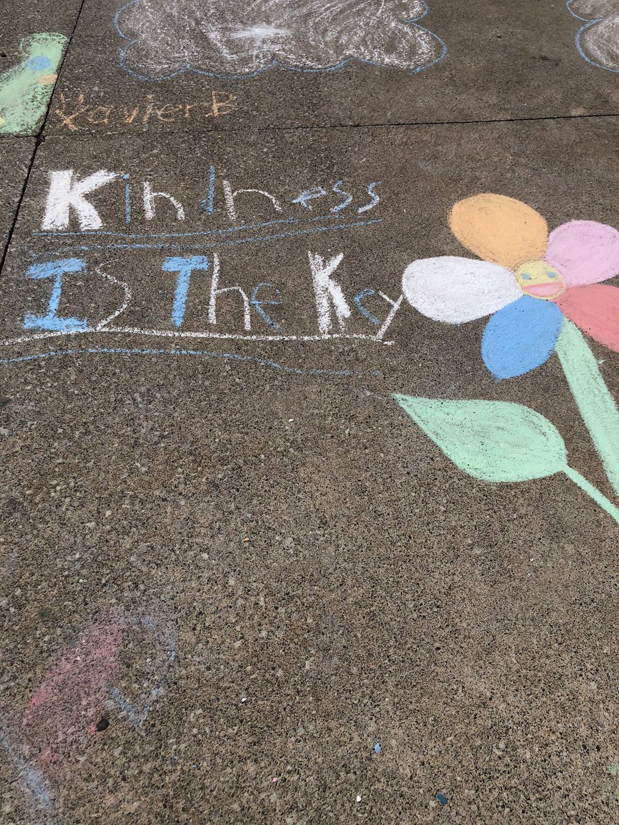 LPSStormWatch's tweet photo. Good morning Storm.  I know these sidewalk chalk messages will get your day started right! #LPSintermediates #7G #78H #makingapositivedifference https://t.co/YpDj34jKkU