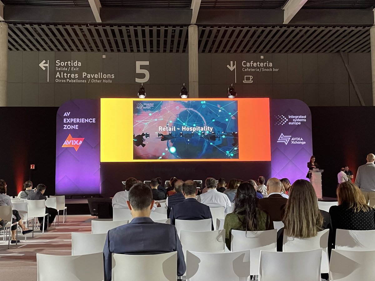 gaby_rand's tweet photo. Have you been in the AV Experience Zone yet @ISE_Show? Find us in Hall 5 for presentations happening during the show! 

@AVIXA 
#ise2022 #meetAVIXAatISE #avexperiencezone https://t.co/yzSdPkyiKn