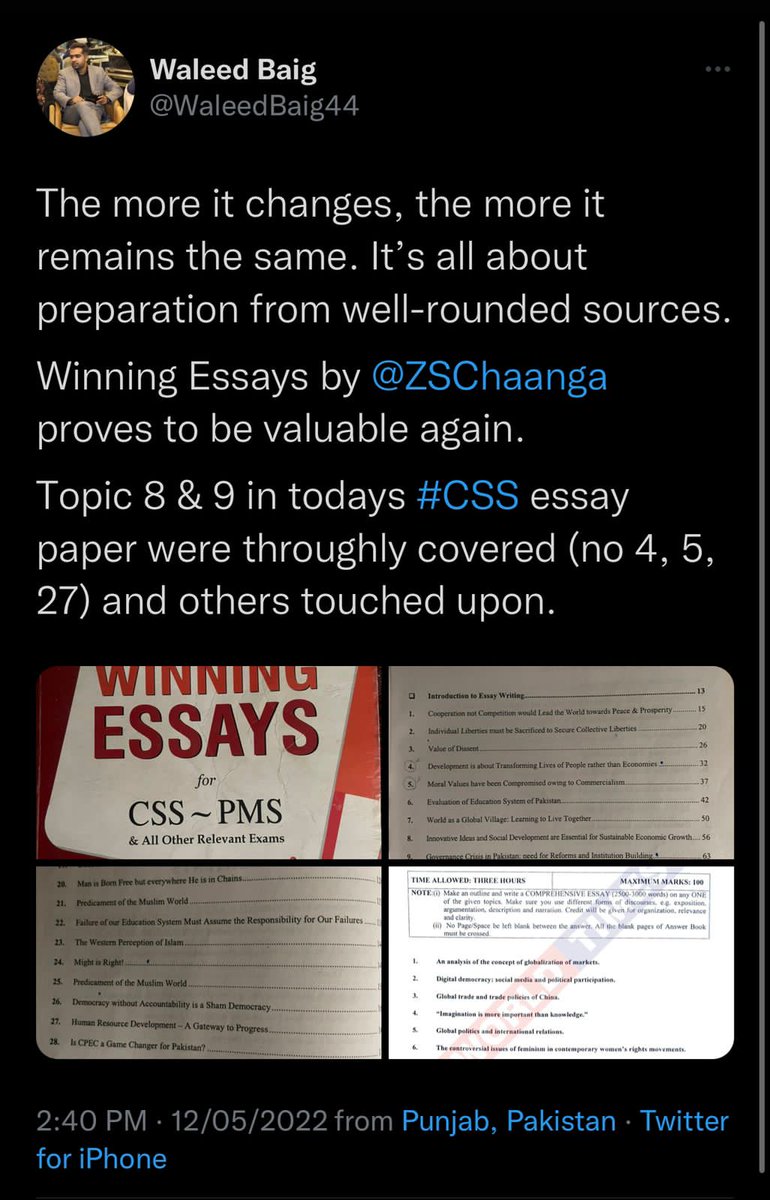 WTPublications's tweet photo. Congratulations CSS 2022
We Done It Again
#cssaspirants2022 #englishessay #jwtmagazine #cssworld #JWTPublications #pastpapers #fbcommnet https://t.co/h6f4QQfx57