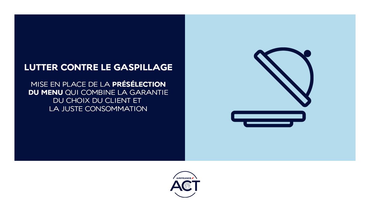 Dans le cadre de la lutte contre le gaspillage alimentaire, #AirFrance généralise cette année la possibilité de présélectionner son repas chaud en Business avant le départ. #AirFranceACT 
En savoir plus : bit.ly/3ylLxX7
