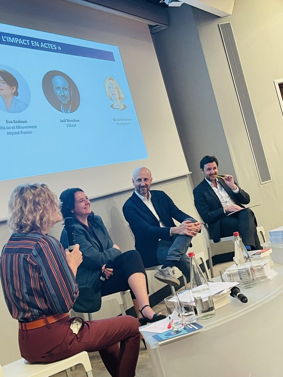 Darrieu's tweet photo. Merci à nos débatteurs @Eva_Sdn @OlivierBabeau et Joël Tronchon de @lorealfrance sur le sujet de #limpact. De vrais Impactivistes chacun dans leur style ! https://t.co/4joQl4cVnD