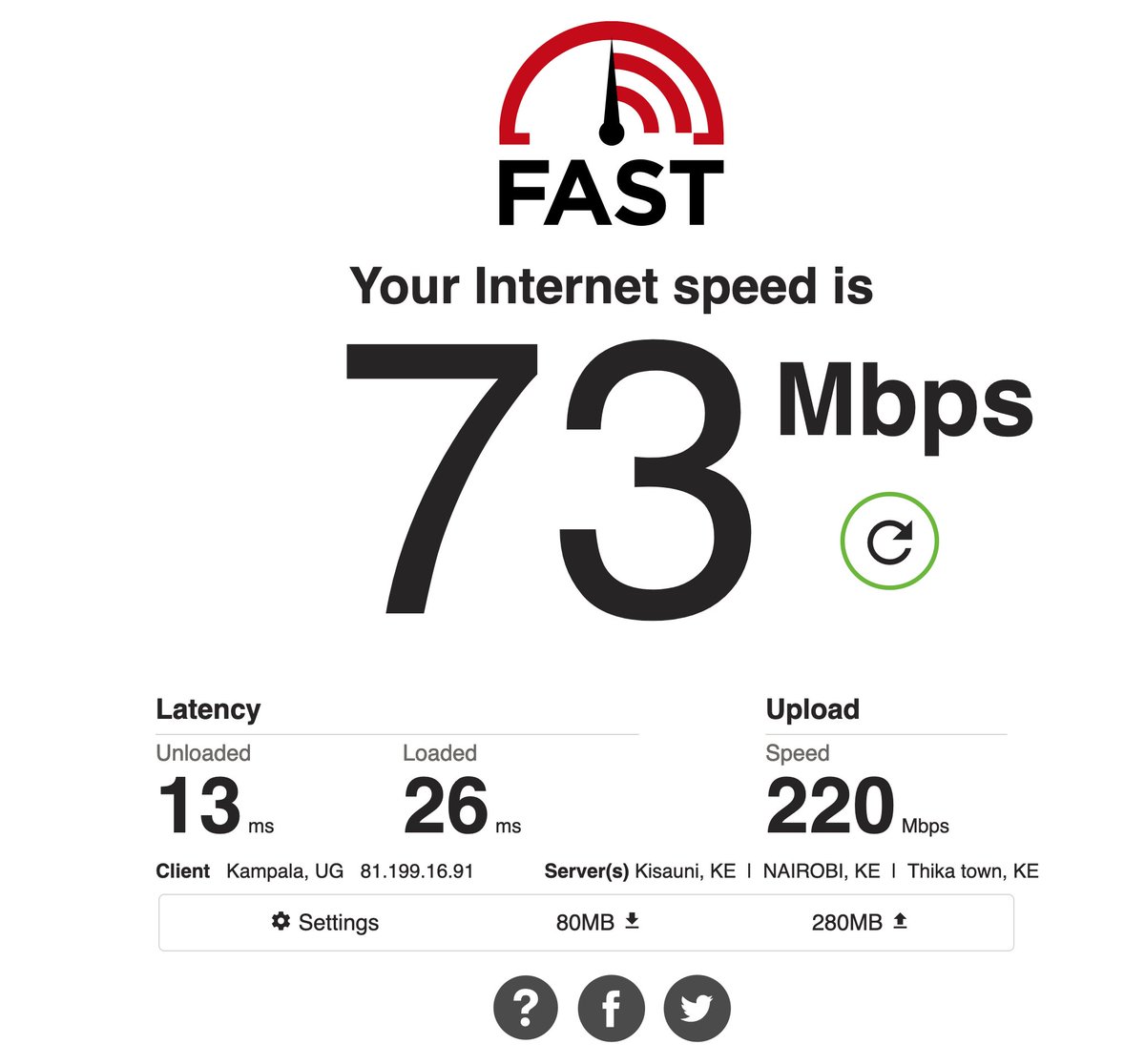 ssmusoke's tweet photo. These are the kind of #Internet speeds that some hotels have in #Kampala
#GeekTools #GeekEnvy https://t.co/qYh5wjl06r