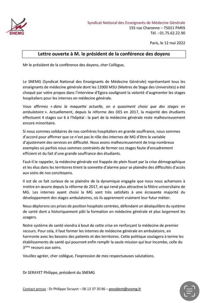 Communiqué officiel du SNEMG