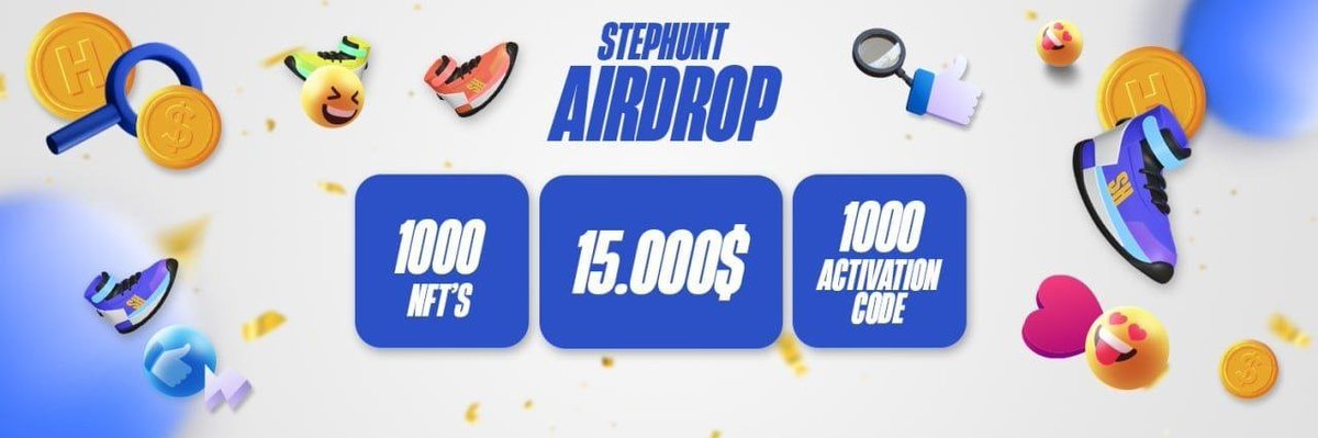 🚀 Airdrop: StepHunt
💰 Value: 1000 NFTs, $15,000 Prize Pool, 1000 Activation Code
👥 Referral: +10 Entries
📅 End Date: 18th May, 2022
🏦 Distribution Date: After Presale Ends

Go to the Airdrop Page
swee.ps/DDdSXr_etOJdrM

#Airdrop #Airdrops #Crypto #Giveaway