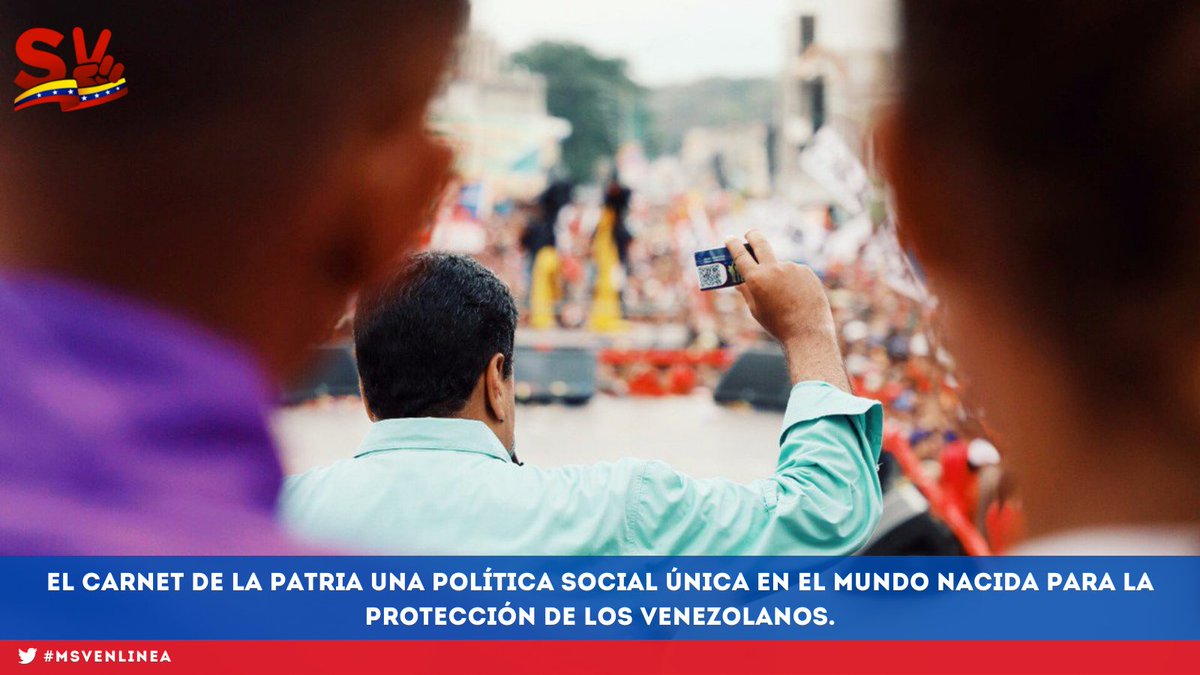 MSVEnLinea's tweet photo. #AsiLoDijo || Pdte. @NicolasMaduro: Necesitamos perfeccionar y mejorar el sistema de protección con los bonos de la patria para darle la protección económica verdadera al pueblo venezolano.

@MSVTuiteros #TuiteroPatria #12May #NuestraAméricaUnida https://t.co/ZeURiSnrXB