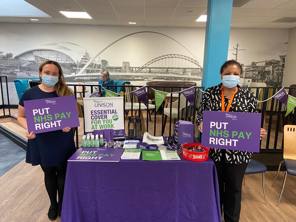 NorthernUNISON's tweet photo. Celebrating #IND2022 with @UNISONGheadH and supporting the campaign to  #PutNHSPayRight 
Please sign our open letter- click on the link https://t.co/jo8Nz8EQwW 
#WithNHSStaff https://t.co/LTkMaqv6Pz