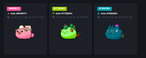 axie_rugan's tweet photo. Want some #AxieScholarships? Join my discord server and I will give you a team right away
$SLP
https://t.co/jjzpORVFE5
Here are the vacant teams
40%Scholar/60% Guild
if you can manage 1.8k MMR I will give you a 50/50 split https://t.co/mlxkqf5PBQ