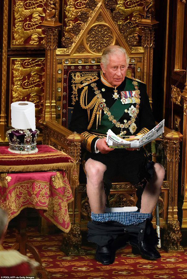 @Noorkch @SussexPrincess Plus distraction needed from that whole impending life with Chuck in charge, Trapped Incandescent & FM by his side.  It was a sad sight, total disconnect from a suffering UK public when the crown took a ride, opened Parliament in all its crusty opulence.
sorry, only pic saved😂