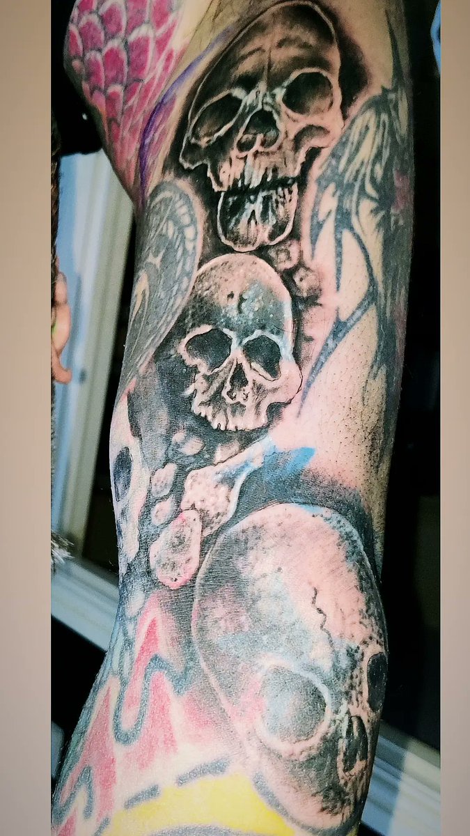 king_body_art's tweet photo. Ive now added more skulls to my tattoo collection and I also have a silicone skull surgically implanted under my chest. #underneathweareallthesame #modworld #skulls #tattoos https://t.co/u8sotSuYER