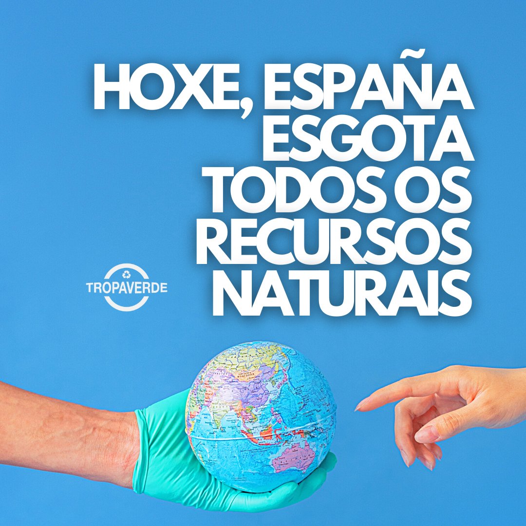 tropaverdeSCQ's tweet photo. ⚡É o que se coñece como Día da Sobrecapacidade da Terra. Earth Overshoot Day.
👉Que quere dicir isto?
Que a día 12 de maio, o territorio español realiza un consumo de recursos tal que sobrepasa a capacidade de rexenerarse da natureza.
+ info: https://t.co/ACT1wZUbv7 https://t.co/EXJQ8CzphH