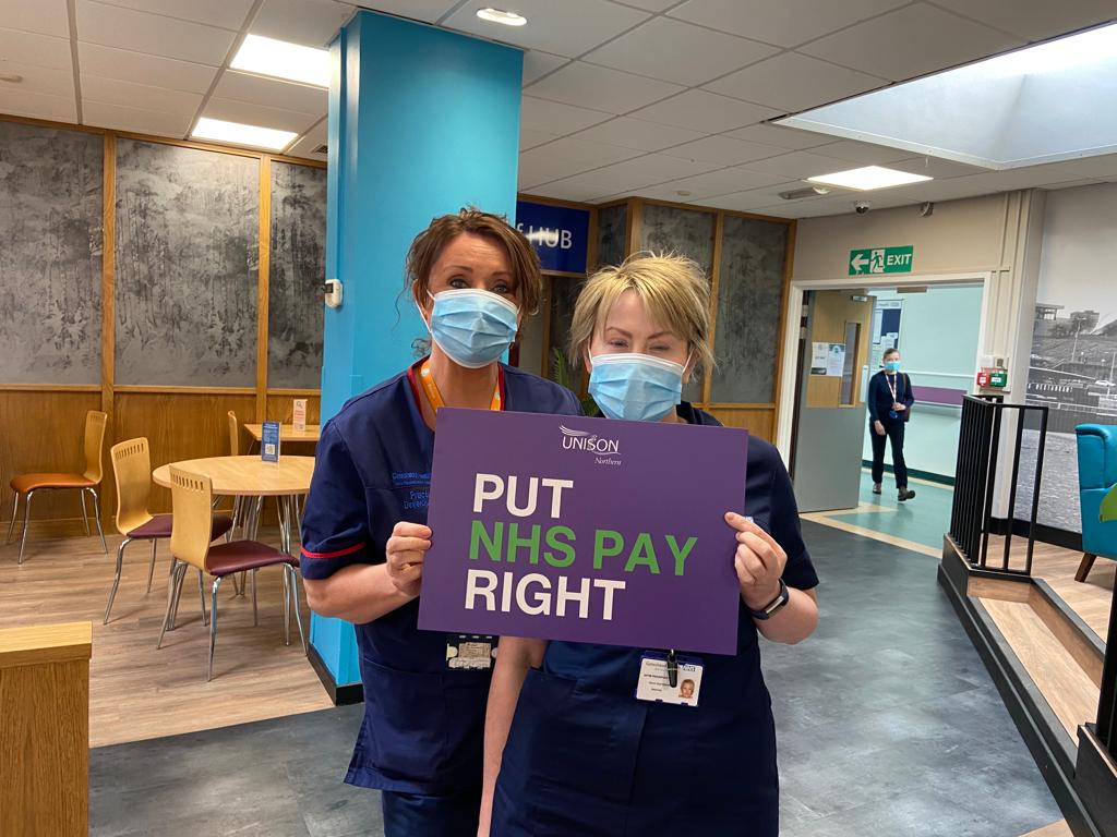 NorthernUNISON's tweet photo. Celebrating #IND2022 with @UNISONGheadH and supporting the campaign to  #PutNHSPayRight 
Please sign our open letter- click on the link https://t.co/jo8Nz8EQwW 
#WithNHSStaff https://t.co/LTkMaqv6Pz