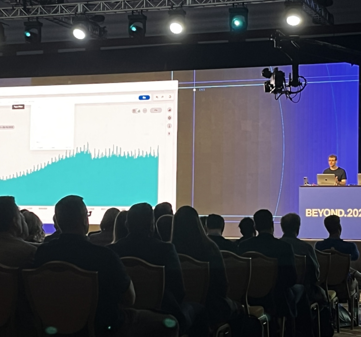 ValRDsouza's tweet photo. Coming at you live from #BeyondData22 with amazing speakers and currently the indomitable @SZinsmeister doing a live demo @thoughtspot https://t.co/vRXCuMQiXI