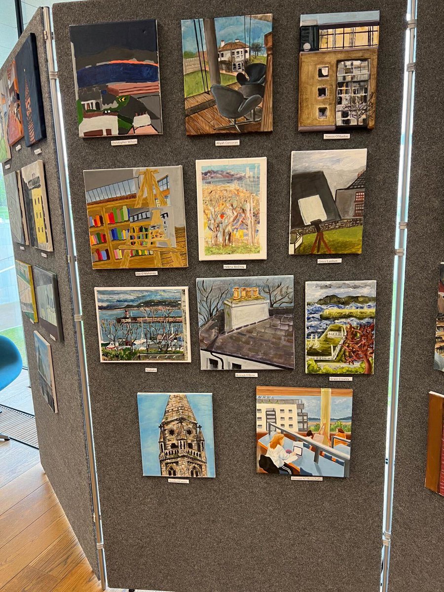 smytho's tweet photo. I recommend a visit to the fantastic Sallynoggin College Art exhibition @dlrLexIcon which includes 27 paintings of Dún Laoghaire - I opened it Monday and got to meet the brilliant winner Aaliyah Corcoran. @SCFEOfficial @tomkivlehan https://t.co/hpdSb5IEbP