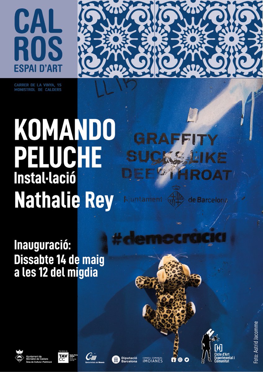 EspaiCal's tweet photo. Aquest dissabte, dins del #cicleH Art Experimental Monistrol,  inaugurem la exposició #komandopeluche amb Nathalie Rey , l'artista, també realitzarà un TALLER INFANTIL a les 6 de la tarda a Cal Ros. https://t.co/wwGfzIYjVc