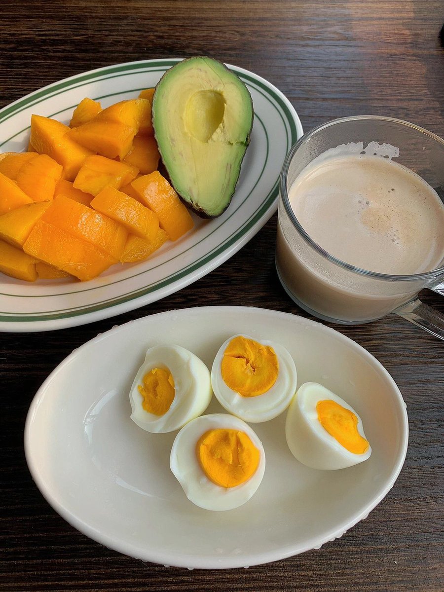 my happiness is to eat My breakfast is the most delicious.🥭🥑🧆