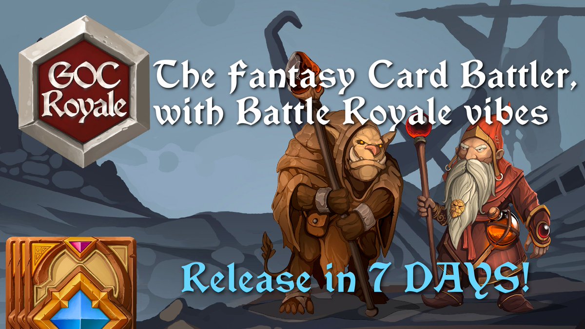 GoC_studio's tweet photo. Time is Coming!
Our Fantasy Card Game will be released on 19 May.
Play with friends, strangers, alone.
Collect more than 1000 cards, compose your team with 56 unique characters and become the master of the Arena!
Free Demo available now.
#gamedev #indie #cards #LoseYourFriends https://t.co/QNQFTO5CyF
