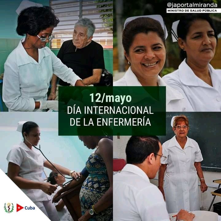 marlon_cuba26's tweet photo. Felicito a las enfermeras y enfermeros de @dpshabana, hoy 12 de mayo Día Internacional de la Enfermería, por su consagración al trabajo, sensibilidad, excelentes resultados en el enfrentamiento a la #COVID19 y su desempeño en el proceso de vacunación anti covid. #CubaPorLaVida. https://t.co/MtHywvrK5e
