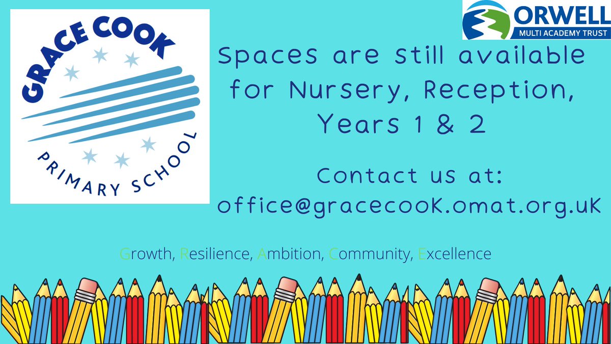 GraceCookPS's tweet photo. Come and be part of the Grace Cook family @OrwellMat https://t.co/1lmcxFxGF2