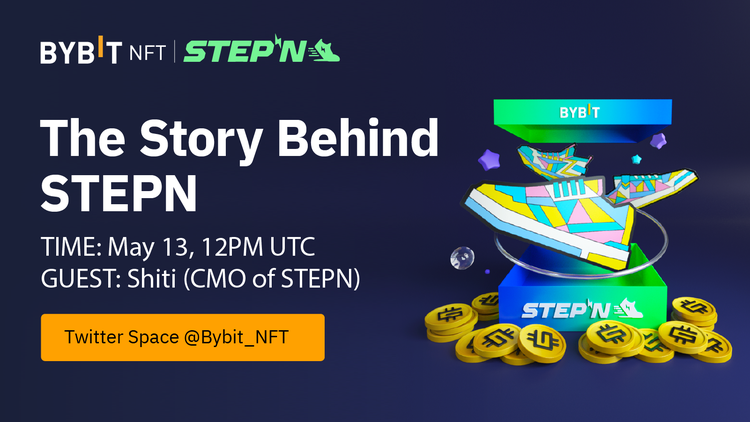 Bybit_NFT's tweet photo. 🤔 Curious about the story behind STEPN?
 
🥳 Tune in to our upcoming Twitter Space episode to discuss with Shiti the CMO of @Stepnofficial and stand a chance to win from our 1000 $USDT prize pool!  
 
👉 Sign up here: https://t.co/4CG1AQF4HV https://t.co/BdHdC7eWpd