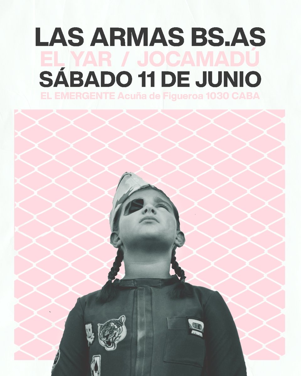 Sábado 11 de junio en <a href="/elemergenteclub/">El Emergente Almagro</a>.
Entradas en rebelpass.com.ar/detalle/11-06-…
