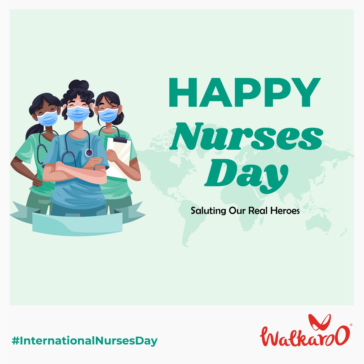 WalkarooIN's tweet photo. Happy Nurses Day to all the nurses around the world! You all are our true heroes.
#Walkaroo #BeRestless #nurses #NursesDay2022 #nursesday #Healthcare https://t.co/DfgMzty6gT