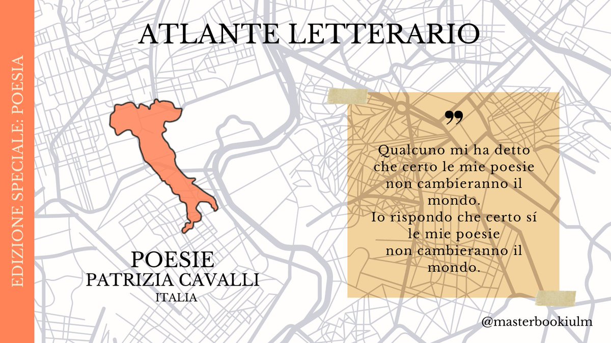 #atlanteletterario

“Poesie (1974-1992)” di Patrizia Cavalli, 1992

La raccolta comprende tre sillogi delineanti la viscerale poetica della Cavalli, che con una lingua sottile e vertiginosa ricostruisce la cruda materialità del reale, i suoi sentimenti ossimorici.

#masterbook