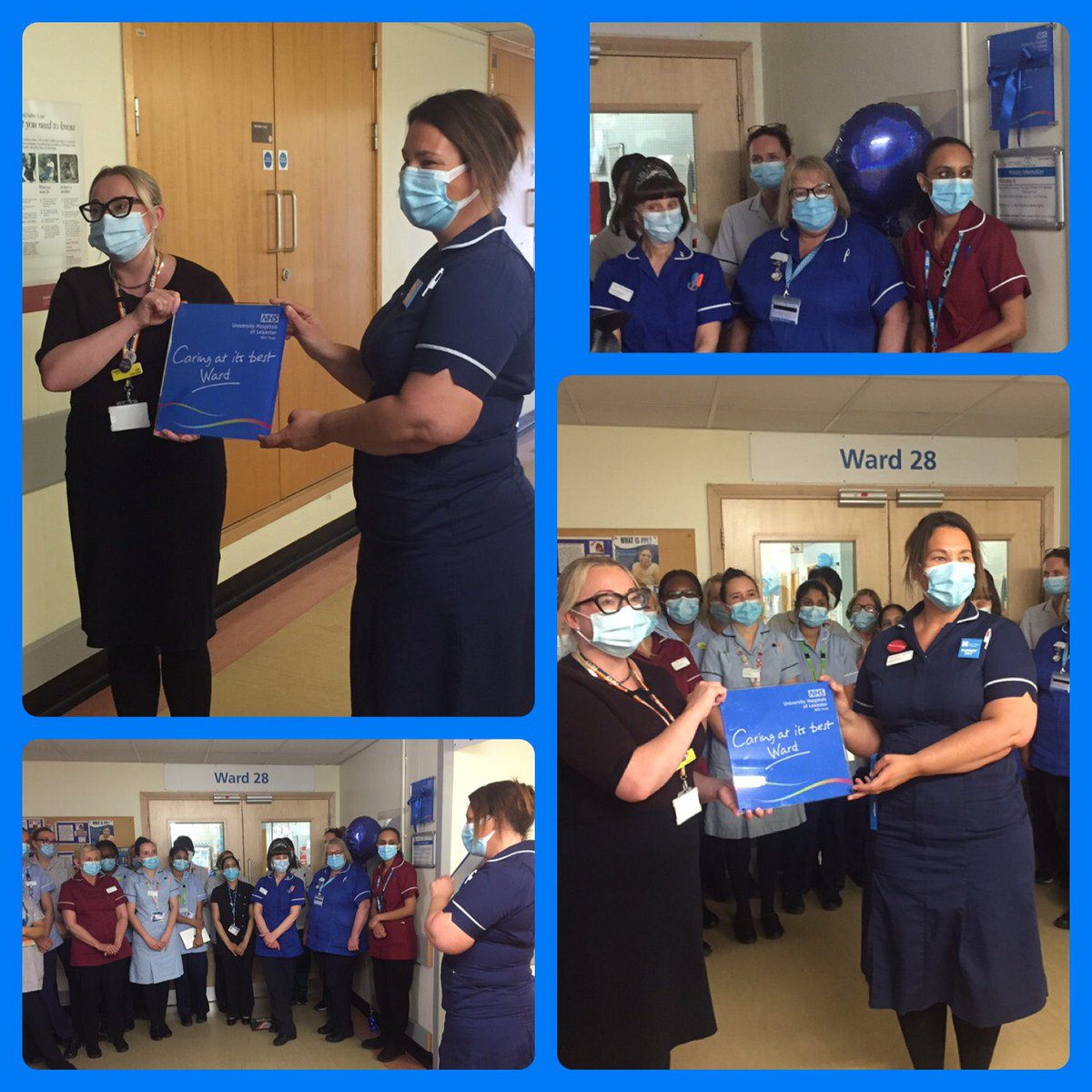 Congratulations on Caring at its Best “Blue’ accreditation @Ward28Gh 
Team celebration #ImprovingCare #NursingExcellence 
@UHLRRCV @HoggJulie @Leic_hospital