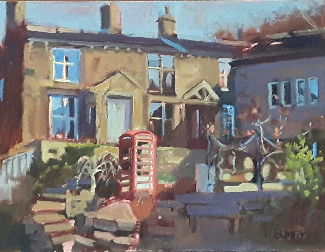BingleyGallery's tweet photo. As The Bingley Gallery's 'Jeremy Taylor and Friends' show nears it's end, there's still plenty of great art including some little gems by Pam Bumby such as 'The Phone Box, Mickelthwaite' an original oil at £220

#CityofCulture2025 https://t.co/0GDFJKlwpl