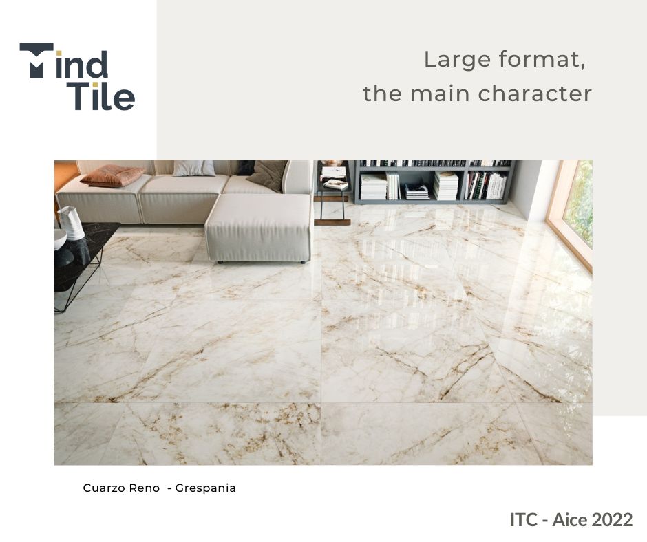 mindtile's tweet photo. Today, the large format is the main character 💪 Public appreciates it more and more, due to the increased variety of finishes 📈 This @Grespania_Esp room uses 119x119 pieces. Get big inspiration on #MindTile ✅ https://t.co/rXfYum3C4h