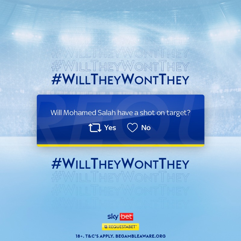 RequestABet's tweet photo. 📣  Introducing: #WillTheyWontThey

🤩 Our brand new competition which you enter by interacting. Simply answer the following question by using one of the below:

🔁 = Yes
❤️ = No

🎁  Our lucky winner will have the option to 𝗖𝗛𝗢𝗢𝗦𝗘 between:

- £50 Cash
- Football Shirt