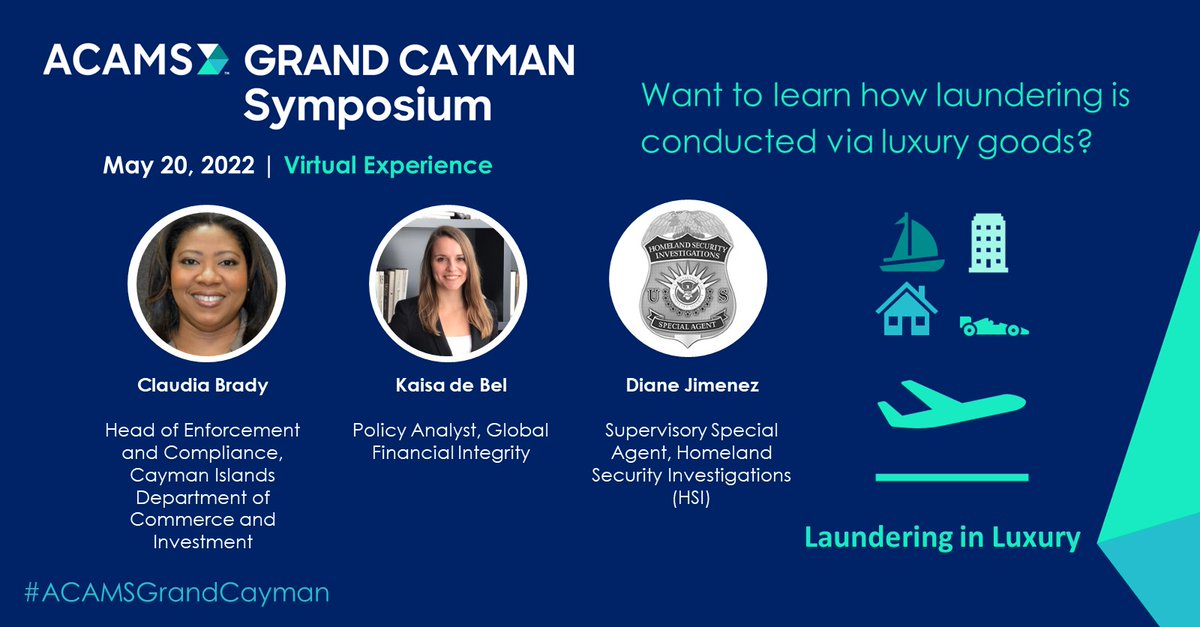 DrGrob_CAMS's tweet photo. Has your superyacht been confiscated? And wondering why? 

Then, join us at the virtual #ACAMSGrandCayman Symposium on Friday, May 20th, at 10:40 am. We will explain the ML vulnerabilities around luxury goods and governments' actions.

https://t.co/BgYZTQg1zf
#ACAMS_AML https://t.co/OKG5ojELA0