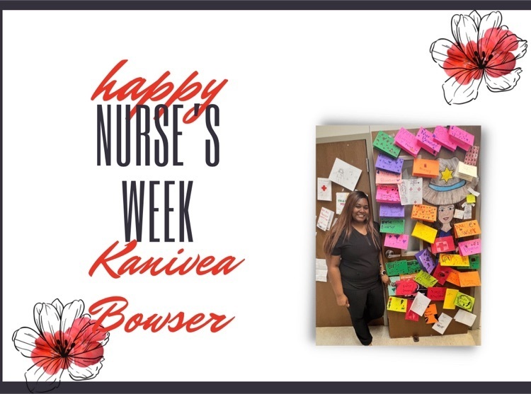 🗣Happy nurse’s week to our dedicated school nurse! Not only does she take care of students, but she takes care of staff as well. We all love her!