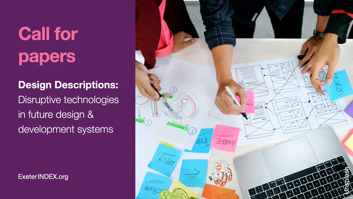 🚨 Call for Papers!
 Design Descriptions: #Disruptive Technologies in Future Design &amp; Development Systems. <a href="/SaeemaDesignEng/">Saeema</a> &amp; Prof Alison Mckay <a href="/UniversityLeeds/">University of Leeds</a> chair.
📅  Sunday 3 July, 9–12:30, Glasgow
ℹ️ buff.ly/3kX4O9n
.
#Design #BigData #DesignThinking #DesignDev