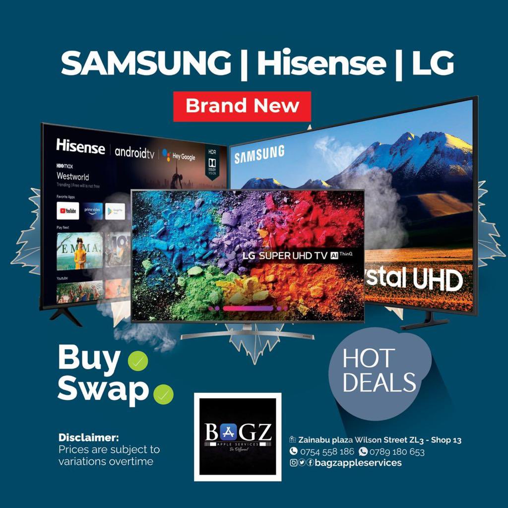 .<a href="/bagzapplestore/">bagz  services 🇺🇬</a>  spiced things up and they have the real deal. If you ever need a Samsung,Hisense or LG. 
Go to Zainabu plaza zl3 shop no 13 or WhatsApp them on 0754548186 . And have that HD feeling right in your home

#BagzAppleServices