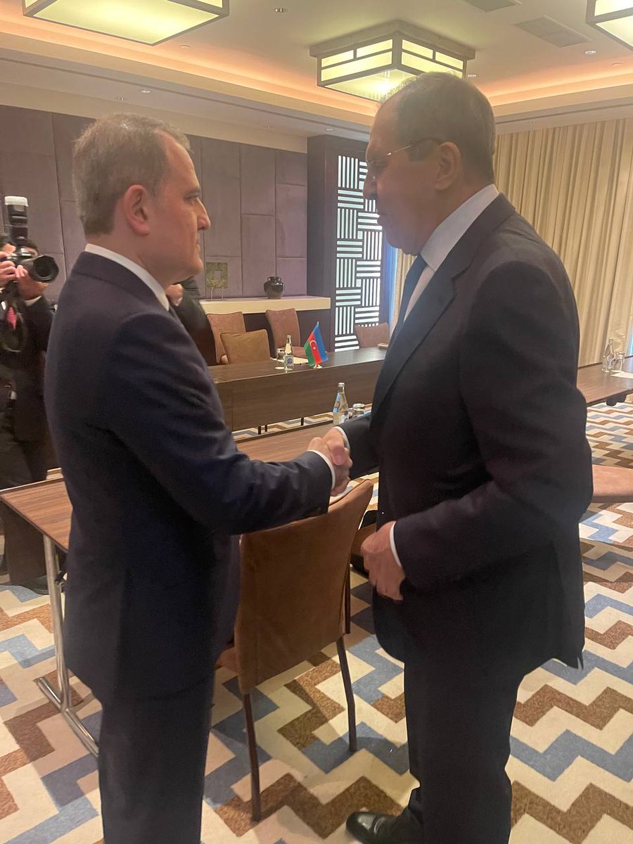 MID_RF's tweet photo. 🇷🇺🇦🇿  В Душанбе «на полях» совета министров иностранных дел #СНГ началась встреча глав МИД России и Азербайджана

📸 М.В.#Захарова https://t.co/9GEcH6Hq2b
