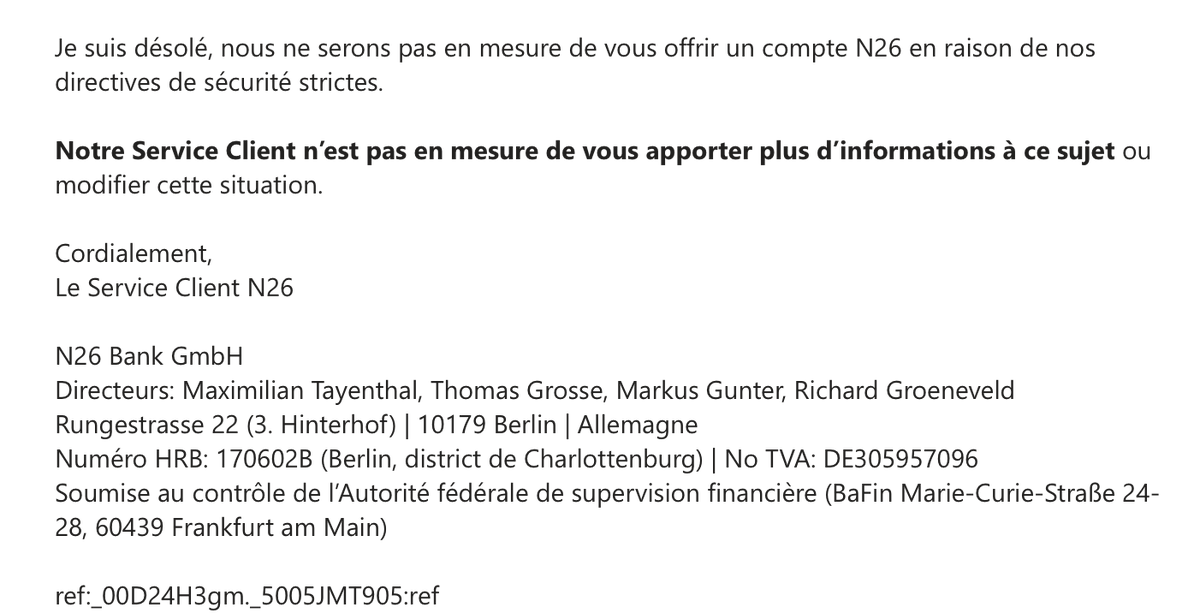 primofrances's tweet photo. @n26 Tell me why I can't open a business account with you?  @N26_Support 

FR : Pourquoi je ne peux pas ouvrir un compte professionel (Micro-entreprise) chez vous ? https://t.co/8NJ59OaH3c