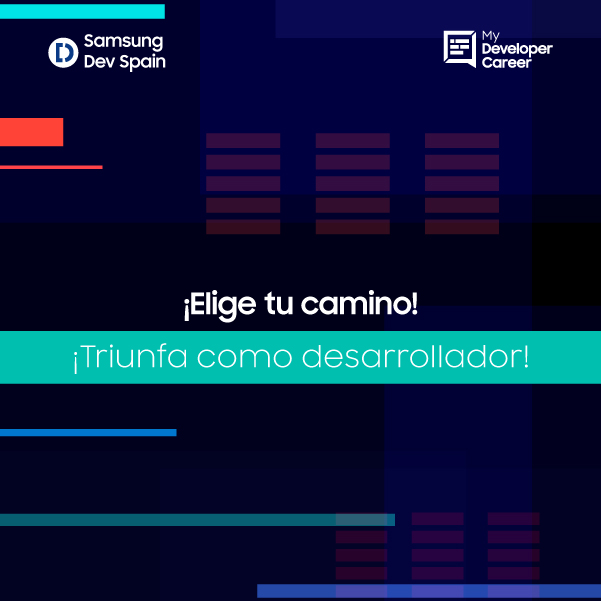 SamsungEspana's tweet photo. ¿Quieres saber qué caminos puedes elegir para seguir creciendo en tu carrera como desarrollador? ¿Sabes hacia dónde vas a enfocarla?

¡Es tu día de suerte! Traemos #MyDeveloperCareer, donde te ayudamos a crecer en tu profesión😉
#SamsungDevSpain 

+INFO en https://t.co/NF2OLs6wy8 https://t.co/6WyBlQUs2J