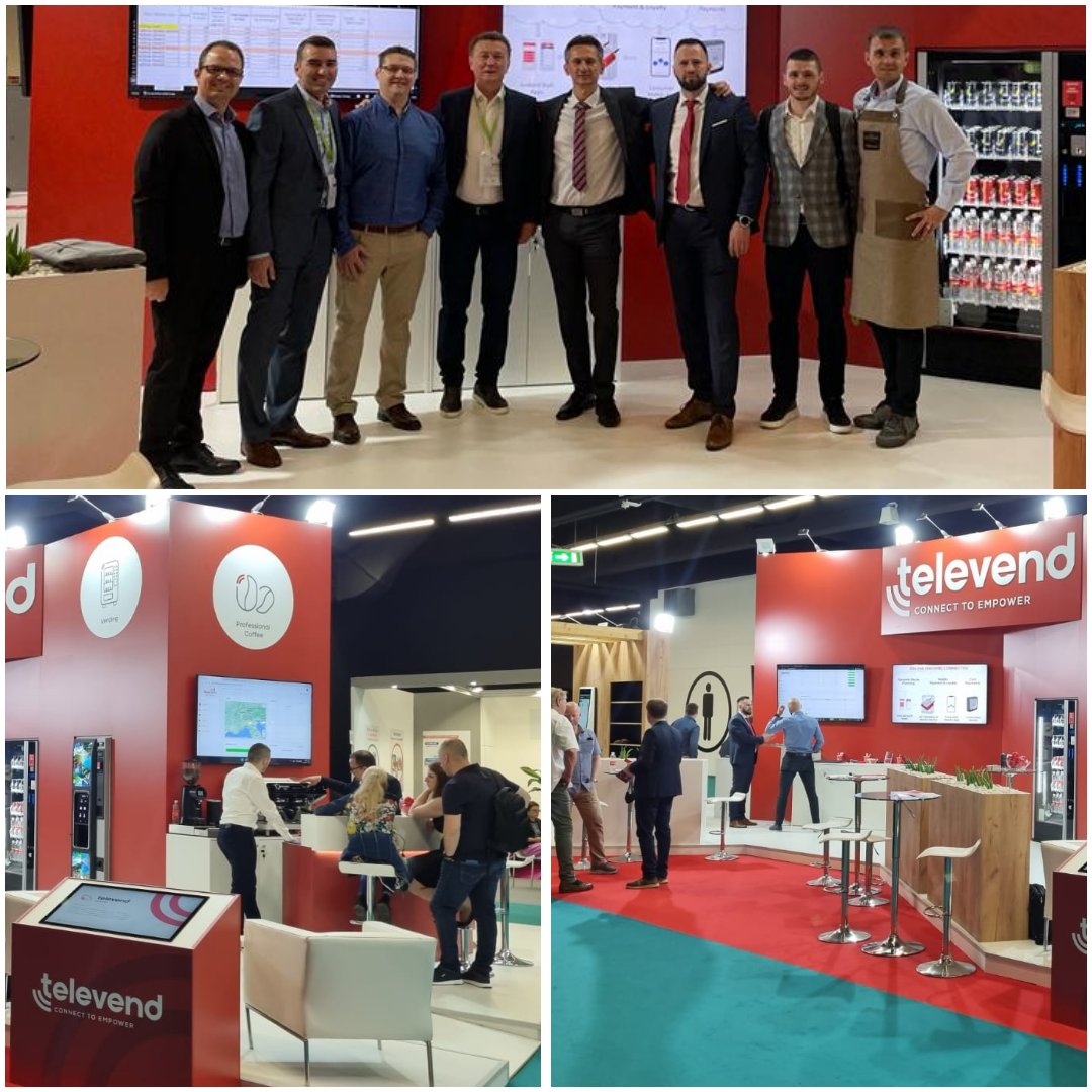 TelevendVending's tweet photo. It’s the second day of @ Venditalia, visit our booth A29/B30 and:
💡Try out our Televend-powered smart vending machines
☕Drink professionally made coffee
🛒Discover our micro-market
🧃Scan your Televend voucher and get a free drink
🍸Mingle with us at our cocktail party at 16:00 https://t.co/hU9kaavC0U