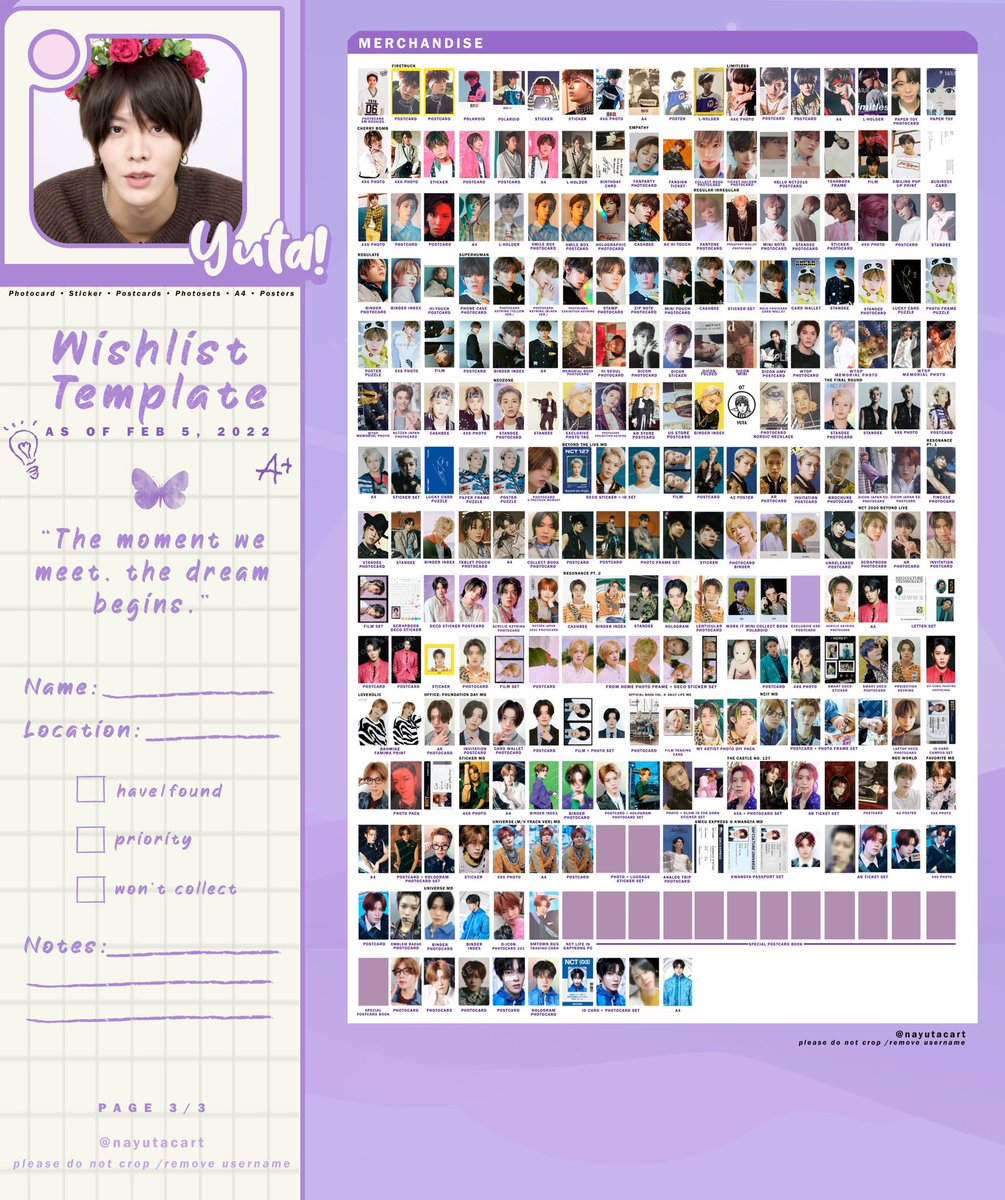 NCT127 トレカ一覧 トレカリスト 保存用 🐙ユウタ🐙 2022/02/05 更新