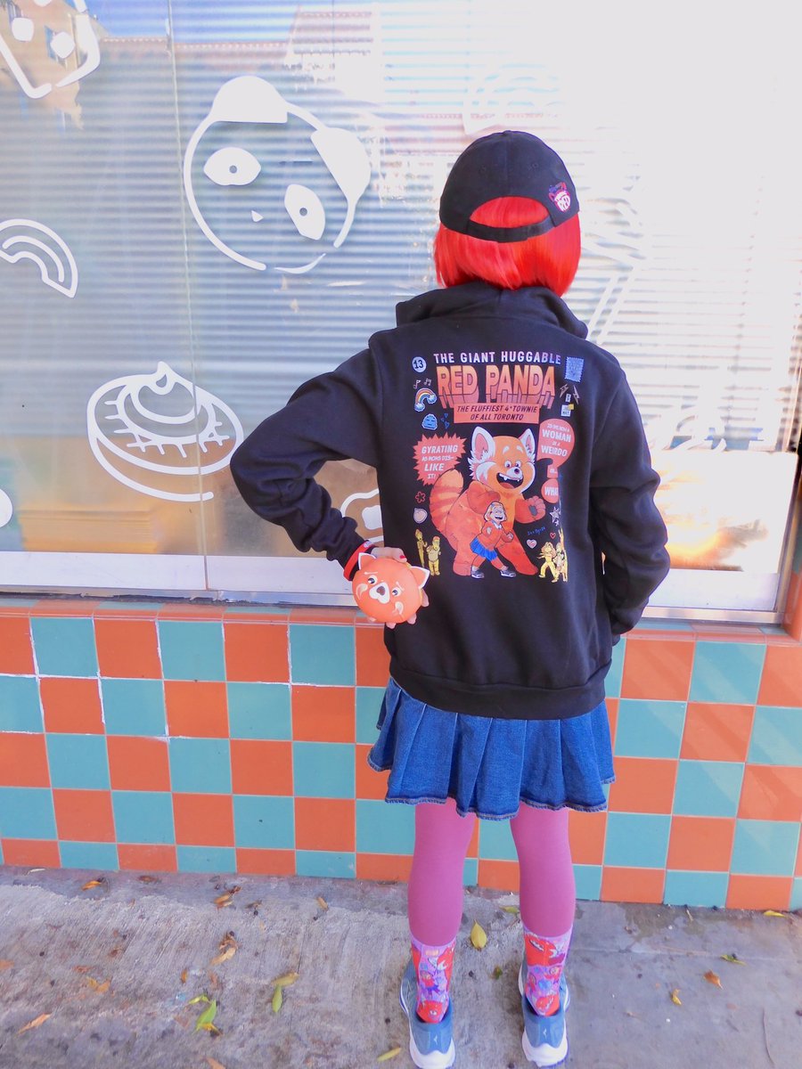 Queenie4ever's tweet photo. Huggable red panda hoodie in black from @riptapparel ‘s daily deal section. Art by @PrimePremne #Ambassador #riptapparel #AsianPacificAmericanHeritageMonth #redpanda #turningred https://t.co/T1G60m0RlH https://t.co/MVeKUcQPN6
