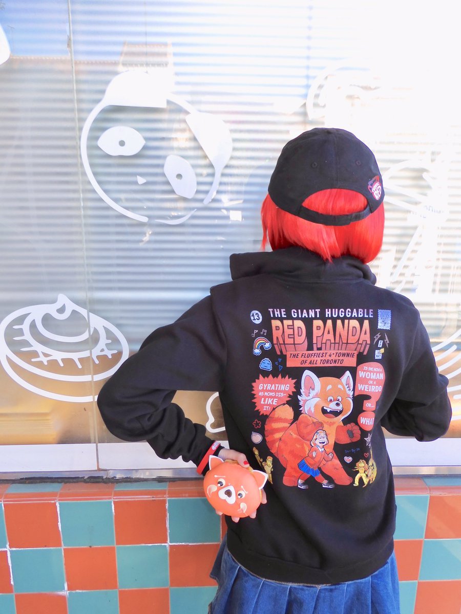 Queenie4ever's tweet photo. Huggable red panda hoodie in black from @riptapparel ‘s daily deal section. Art by @PrimePremne #Ambassador #riptapparel #AsianPacificAmericanHeritageMonth #redpanda #turningred https://t.co/T1G60m0RlH https://t.co/MVeKUcQPN6