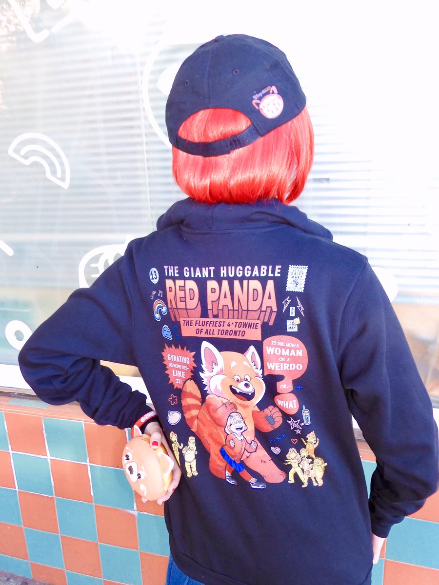 Queenie4ever's tweet photo. Huggable red panda hoodie in black from @riptapparel ‘s daily deal section. Art by @PrimePremne #Ambassador #riptapparel #AsianPacificAmericanHeritageMonth #redpanda #turningred https://t.co/T1G60m0RlH https://t.co/MVeKUcQPN6