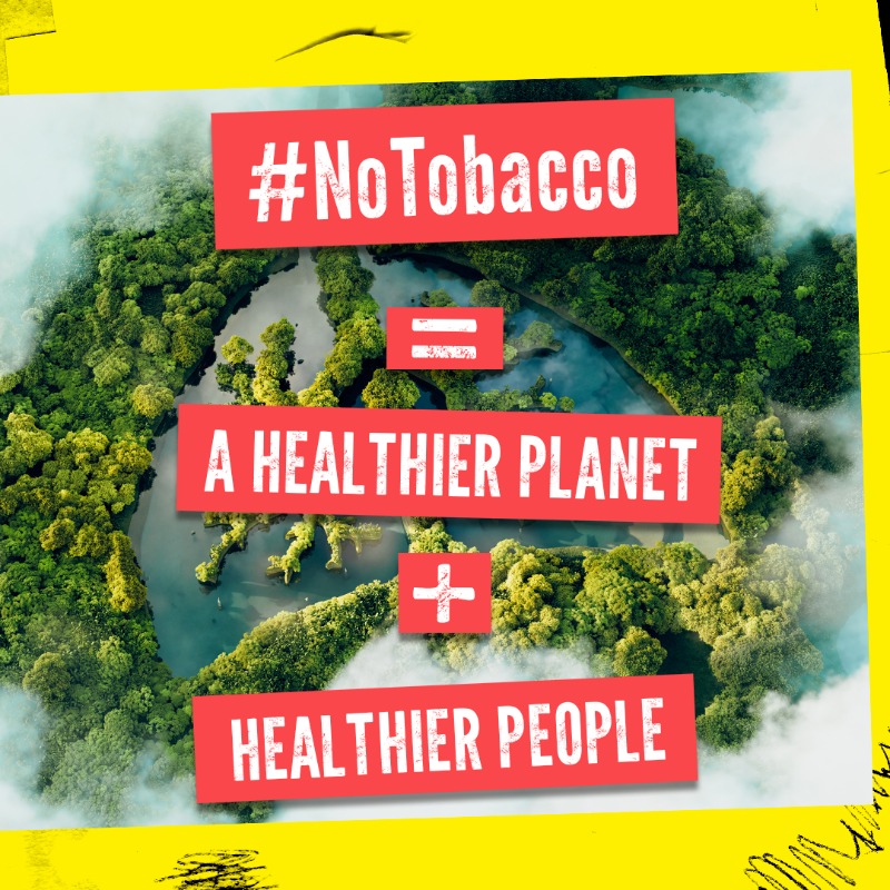 WHO's tweet photo. #TobaccoExposed: How can an industry that creates nearly 800,000 tonnes of 💀 toxic waste per year from cigarette butts alone be a leader in environmental sustainability?
 
There is #OnlyOneEarth 🌎🌍🌏 - let's protect it by saying #NoTobacco 🚭