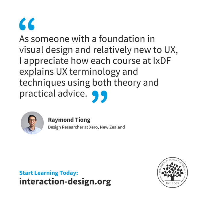ixdf_org's tweet photo. Upskill and improve your UX and visual design knowledge with our "Visual Design: The Ultimate Guide" course π https://t.co/cMiA2i3c3B
#VisualDesign #LearnWithIxDF #InteractionDesignFoundation https://t.co/9pK4NyAJwP